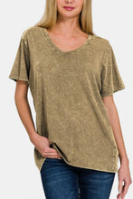 Load image into Gallery viewer, Zenana Washed Short Sleeve V-Neck T-Shirt
