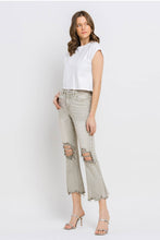 Load image into Gallery viewer, Lovervet Distressed Raw Hem Cropped Flare Jeans