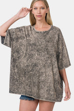 Load image into Gallery viewer, Zenana Washed Round Neck Drop Shoulder Oversized T-Shirt
