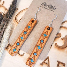 Load image into Gallery viewer, Geometric Leather Bar Earrings