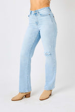 Load image into Gallery viewer, Judy Blue Full Size High Waist Distressed Straight Jeans