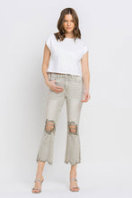 Load image into Gallery viewer, Lovervet Distressed Raw Hem Cropped Flare Jeans