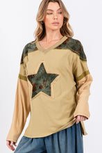 Load image into Gallery viewer, SAGE + FIG Star Patch Long Sleeve Color Block T-Shirt