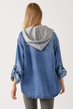 Load image into Gallery viewer, RISEN Zip Up Hooded Denim Shirt