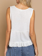 Load image into Gallery viewer, Waffle-Knit Frill V-Neck Tank