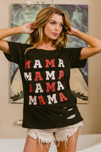 Load image into Gallery viewer, BiBi MAMA Graphic Distressed Short Sleeve T-Shirt