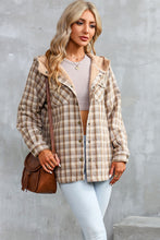 Load image into Gallery viewer, Plaid Snap Down Hooded Jacket