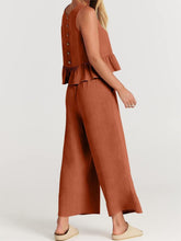 Load image into Gallery viewer, Full Size Round Neck Top and Wide Leg Pants Set