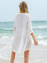 Load image into Gallery viewer, Tassel V-Neck Three-Quarter Sleeve Cover Up