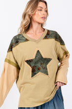 Load image into Gallery viewer, SAGE + FIG Star Patch Long Sleeve Color Block T-Shirt