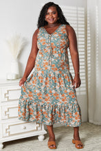 Load image into Gallery viewer, Double Take Floral V-Neck Tiered Sleeveless Dress