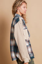 Load image into Gallery viewer, POL Plaid Contrast Button Down Shacket