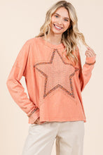 Load image into Gallery viewer, Mittoshop Mineral Wash Star Patch Long Sleeve T-Shirt