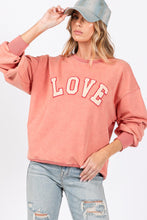 Load image into Gallery viewer, SAGE + FIG LOVE Path Applique Drop Shoulder Sweatshirt