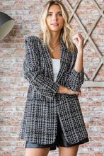 Load image into Gallery viewer, First Love Full Size Lurex Mixed Tweed One Button Blazer