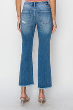 Load image into Gallery viewer, RISEN Mid Rise Distressed Cropped Flare Jeans