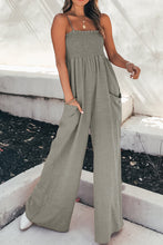 Load image into Gallery viewer, Smocked Spaghetti Strap Wide Leg Jumpsuit