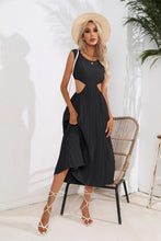 Load image into Gallery viewer, Cutout Ruched Round Neck Tank Dress