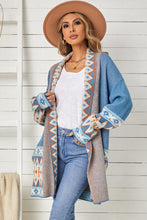 Load image into Gallery viewer, Geometric Open Front Long Sleeve Cardigan