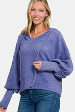 Load image into Gallery viewer, Zenana Brushed Hacci Drop Shoulder Cropped Hoodie