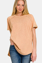 Load image into Gallery viewer, Zenana Heathered Round Neck Short Sleeve Top