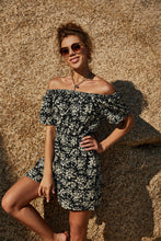 Load image into Gallery viewer, Printed Off-Shoulder Short Sleeve Romper