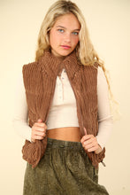 Load image into Gallery viewer, VERY J Zip Up Padded Corduroy Puffer Vest