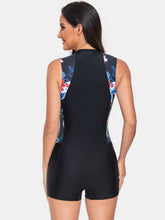 Load image into Gallery viewer, Zip Up Sleeveless One-Piece Swimwear