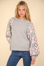 Load image into Gallery viewer, VERY J Printed Long Sleeve Round Neck Knit Top