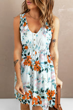 Load image into Gallery viewer, Sunflower Print Button Down Sleeveless Dress