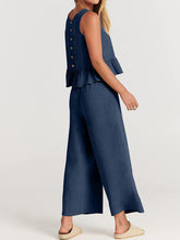 Load image into Gallery viewer, Full Size Round Neck Top and Wide Leg Pants Set