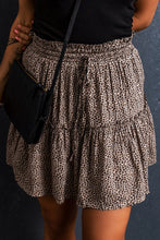 Load image into Gallery viewer, Frill Leopard Elastic Waist Skirt