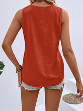 Load image into Gallery viewer, Full Size Decorative Button V-Neck Tank