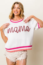 Load image into Gallery viewer, BiBi MAMA Contrast Trim Short Sleeve Sweater