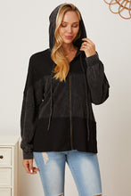 Load image into Gallery viewer, Waffle-Knit Drawstring Hooded Outerwear