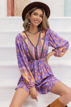 Load image into Gallery viewer, V-Neck Tie Waist Printed Romper