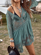 Load image into Gallery viewer, Lace Detail Plunge Cover-Up Dress