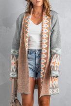 Load image into Gallery viewer, Geometric Open Front Long Sleeve Cardigan