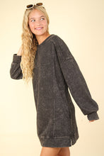 Load image into Gallery viewer, VERY J Mineral Washed Oversized Sweatshirt Mini Dress