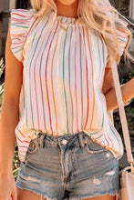 Load image into Gallery viewer, Striped Cap Sleeve Blouse