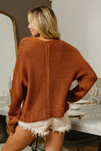 Load image into Gallery viewer, BiBi V-Neck Cable Knit Sweater