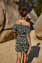 Load image into Gallery viewer, Printed Off-Shoulder Short Sleeve Romper