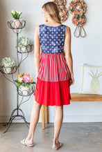 Load image into Gallery viewer, Heimish Full Size US Flag Theme Contrast Tank Dress