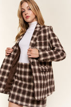 Load image into Gallery viewer, And The Why Full Size Plaid Brushed One Button Blazer