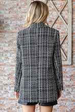 Load image into Gallery viewer, First Love Full Size Lurex Mixed Tweed One Button Blazer