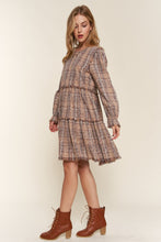 Load image into Gallery viewer, And The Why Full Size Washed Frayed Tiered Plaid Dress