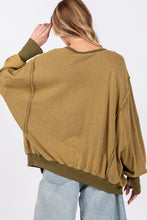 Load image into Gallery viewer, SAGE + FIG Mineral Wash Side Slit Oversized Sweatshirt