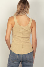 Load image into Gallery viewer, VERY J Washed Ribbed Tank with Placket Detail