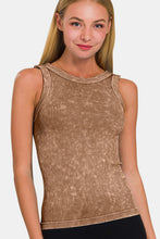 Load image into Gallery viewer, Zenana 2 Way Neckline Washed Ribbed Cropped Tank