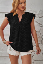 Load image into Gallery viewer, Swiss Dot Ruffled Cap Sleeve T-Shirt